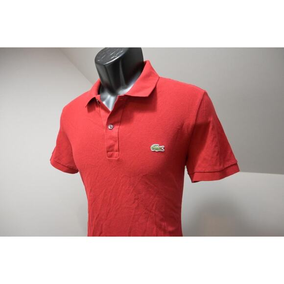 Lacoste Alligator Golf Polo Red Slim Fit Short Sleeve Mens FR 4 US Medium - Picture 2 of 9